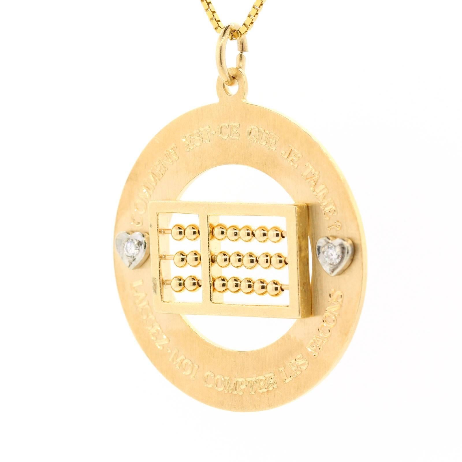 abacus gold pendant