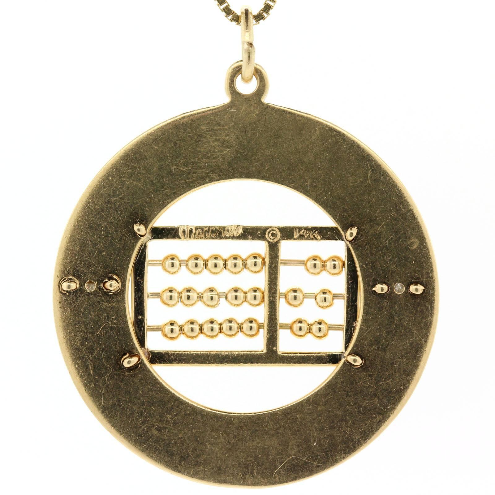 gold abacus pendant