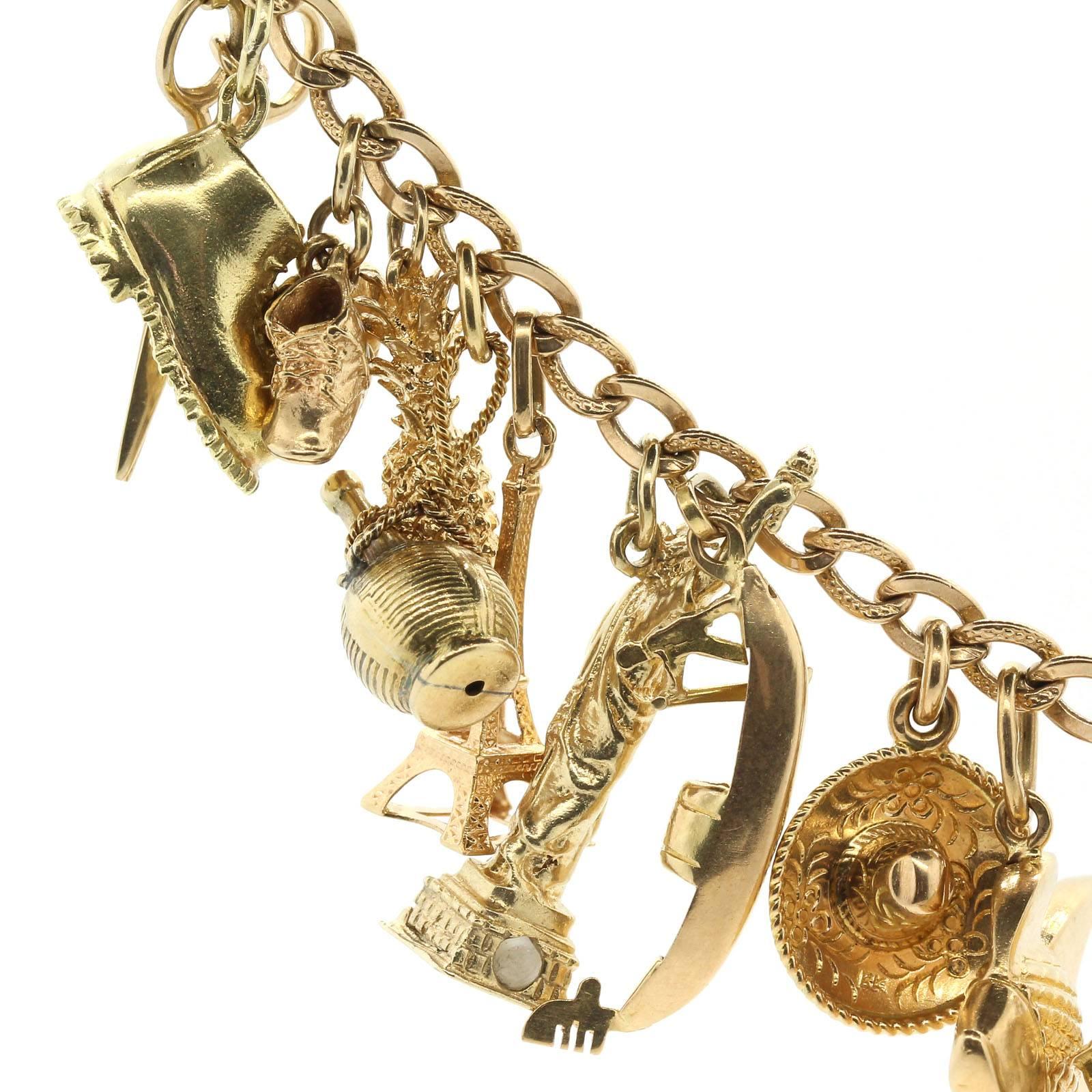 Women's or Men's Vintage Charm Gold Bracelet