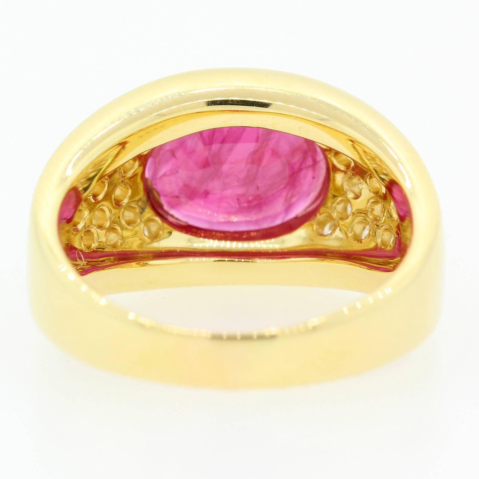 Burma Ruby Gold Ring In New Condition For Sale In Beverly Hills, CA