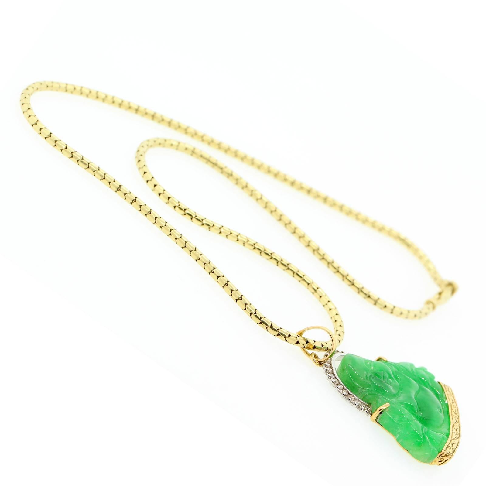 jade diamond buddha pendant