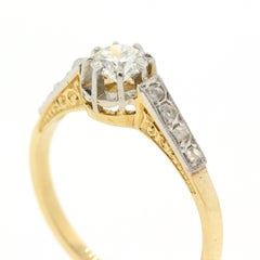 Antique Diamond Platinum Gold Ring