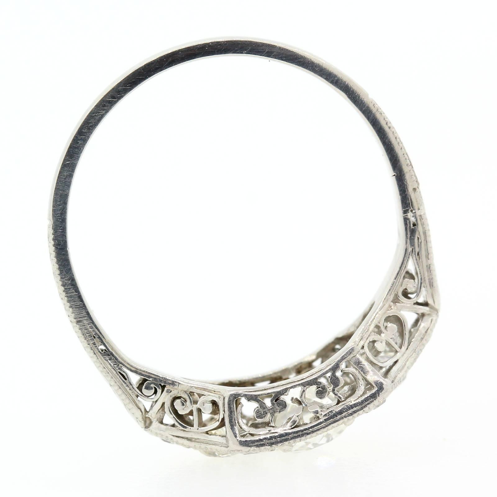Women's Antique Old European Cut Diamond and Platinum Ring