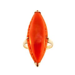 Sunset Marquis Coral Gold Cocktail Ring