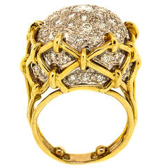 Pave Diamond Gold "Disco Ball" Cocktail Ring