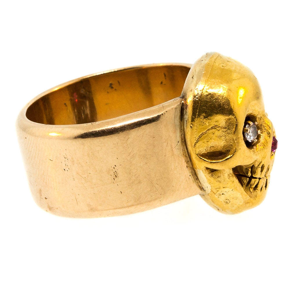 Gold Skull Ring at 1stDibs