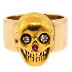 Vintage Gold Skull Ring