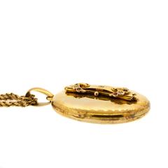 1867 Victorian English Ruby Diamond Gold Locket