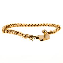 English Victorian Padlock Gold Bracelet