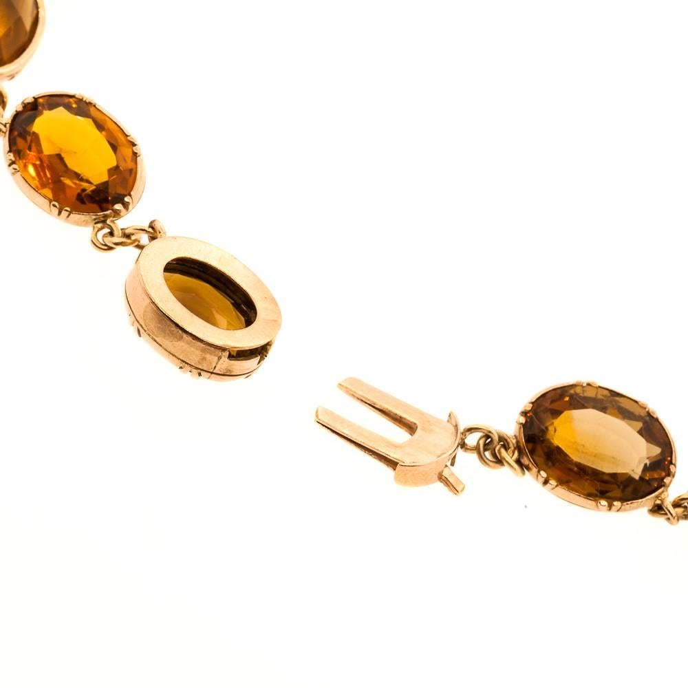 Victorian Citrine & Gold Necklace In Excellent Condition In Beverly Hills, CA
