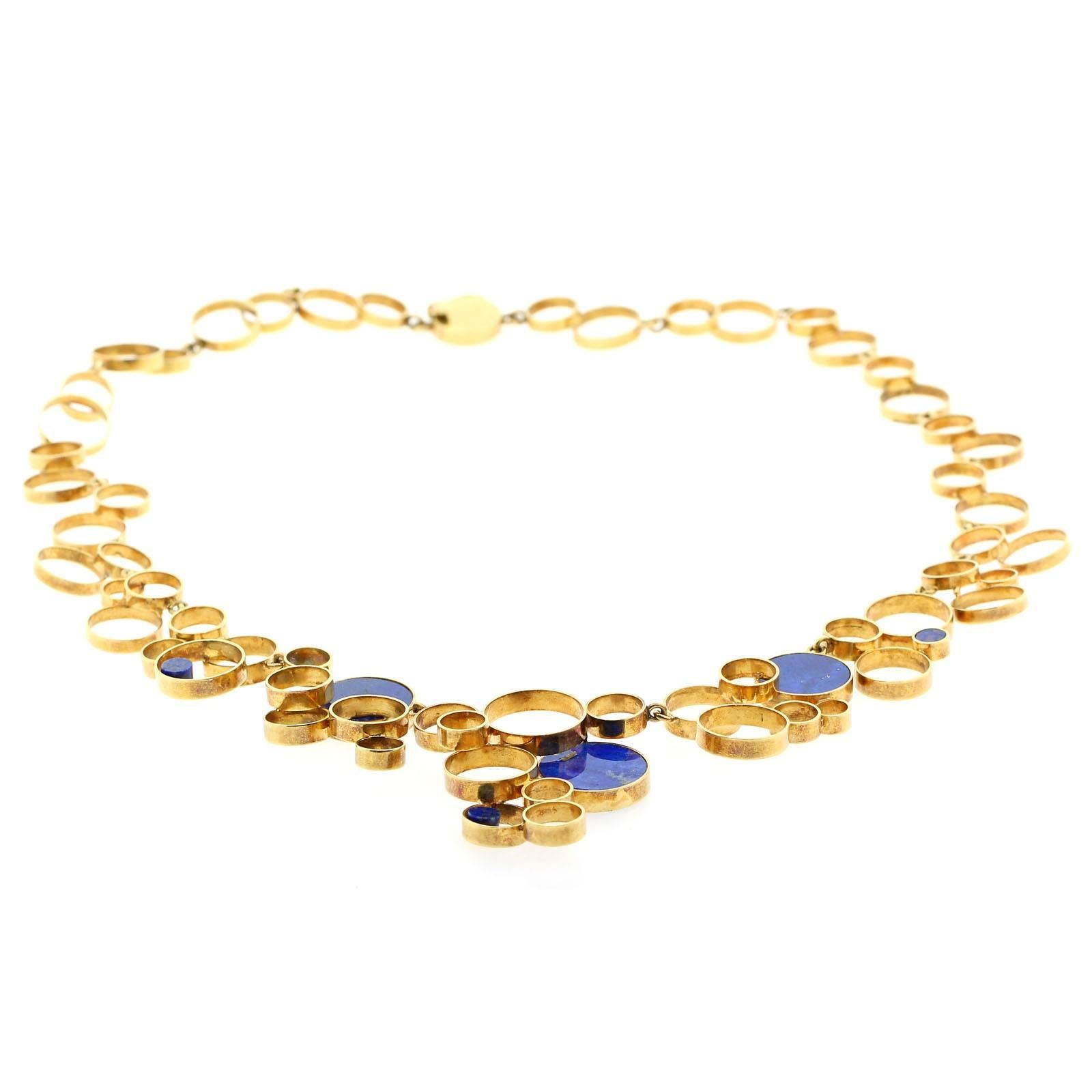 Women's 1960s Lapis Lazuli Gold Necklace