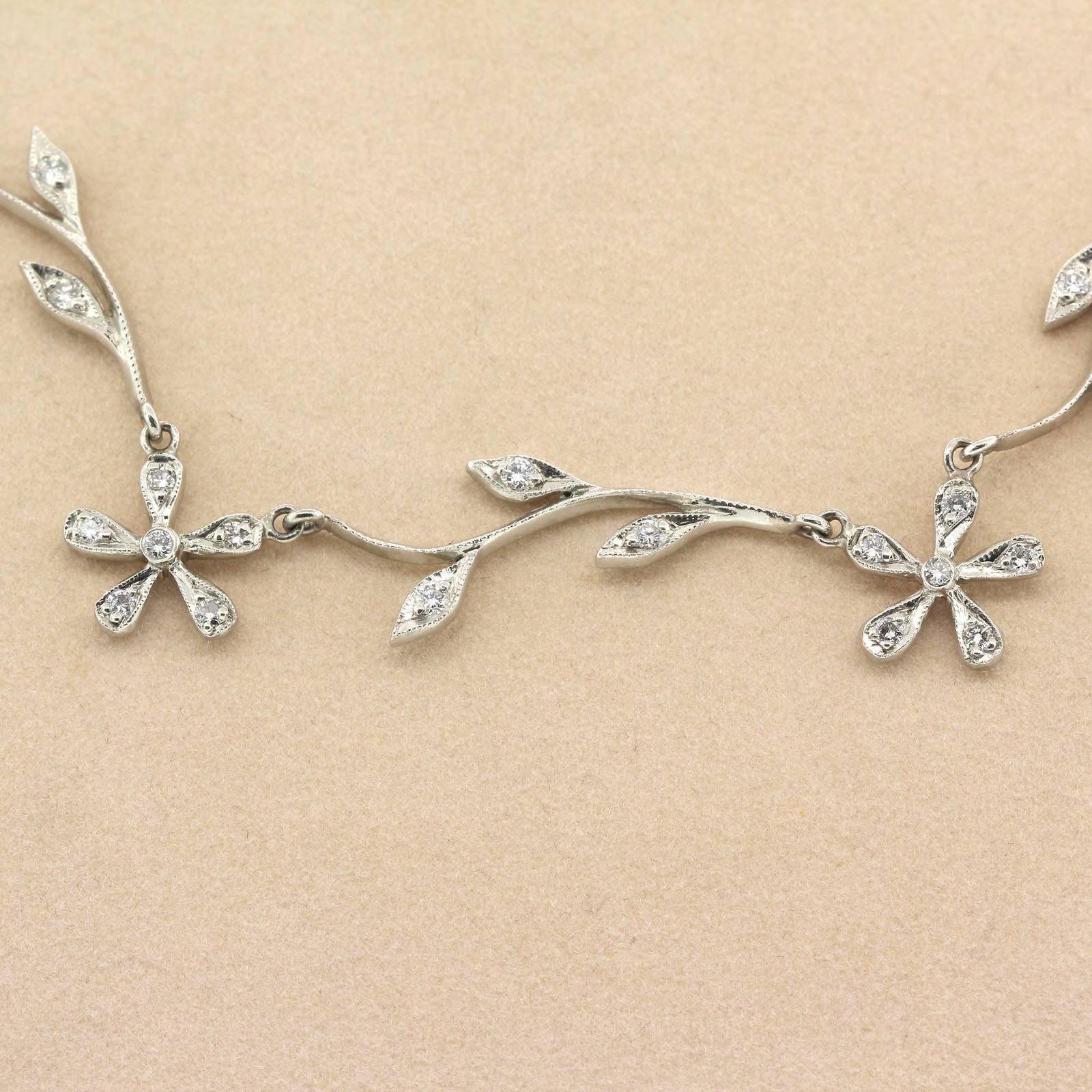 Romantic Cathy Waterman Diamond and Platinum Necklace