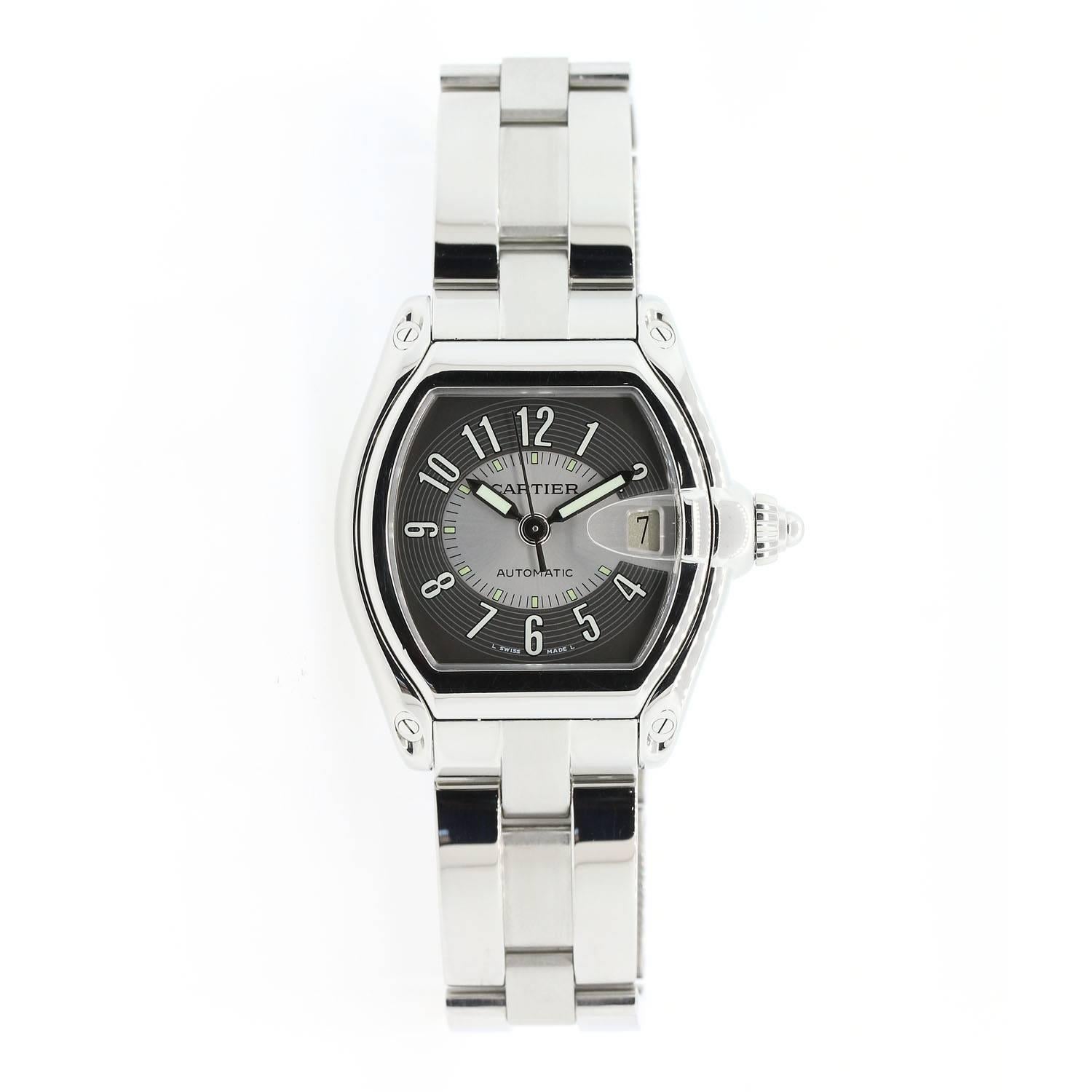 Women's or Men's Cartier Stainless Steel Tuxedo dial Roadmaster Wristwatch