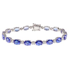 18kt white gold barcelet with Tanzanite and diamonds