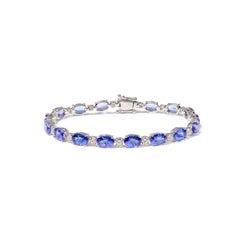 18kt white gold barcelet with Tanzanite and diamonds