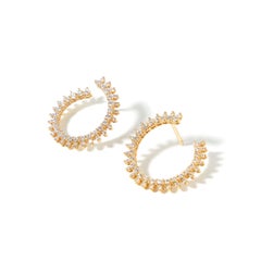 Boucles d'oreilles en or blanc 18 carats avec diamant Solarite