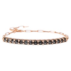 18kt pink gold bracelet with black diamonds
