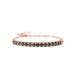 18kt pink gold bracelet with black diamonds