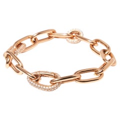 Bracelet à maillons en or rose 18 carats serti de diamants