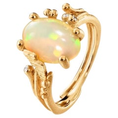 18kt yellow gold OLE LYNGGAARD Boho Ring Opal
