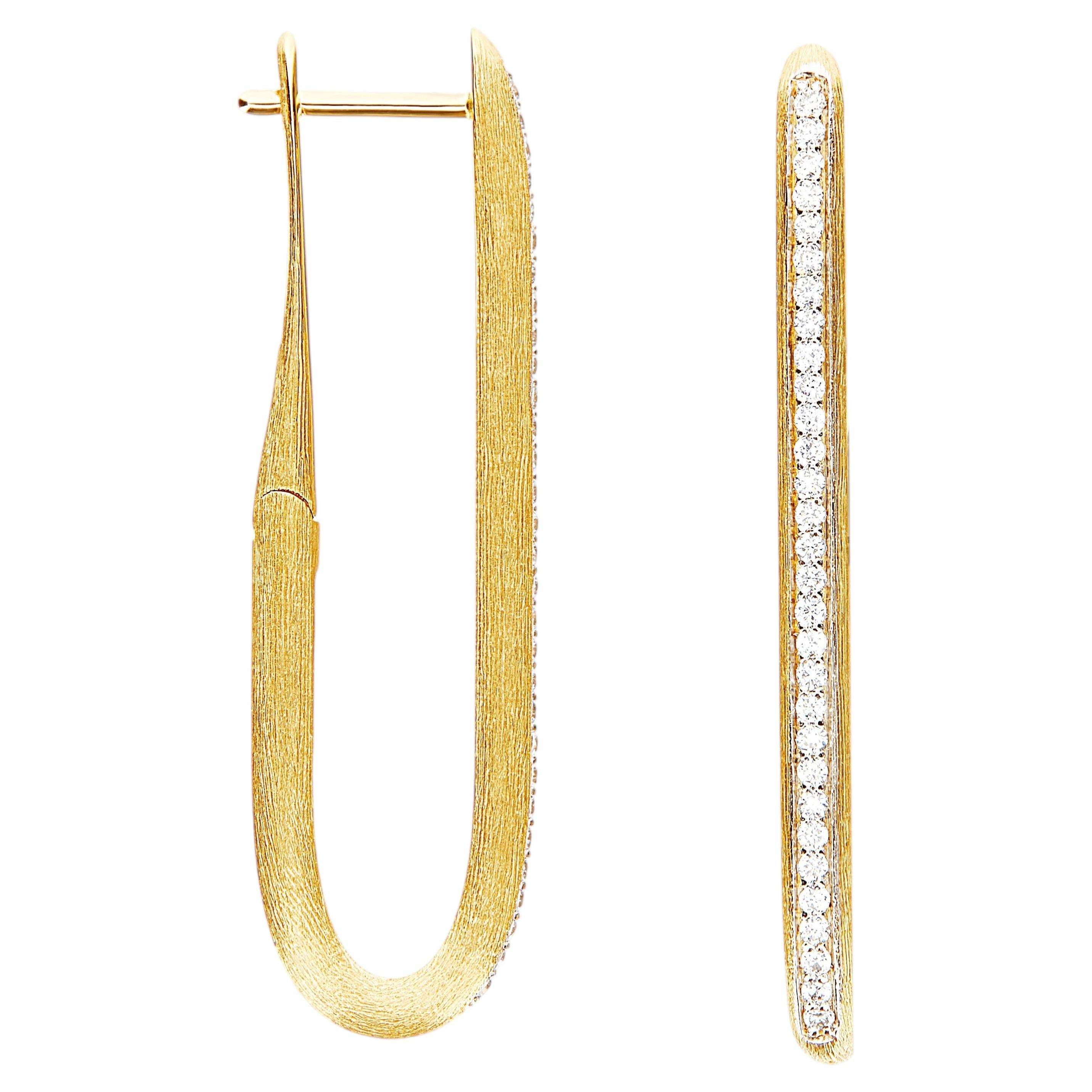Pre-owned Nanis 18kt  Libera Gold Square Hoop Earrings In Multiple