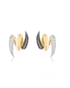 18-Karat-Ohrstecker „Thorn Embrace“ aus zweifarbigem Gold mit weißen und schwarzen Diamanten