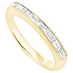 Anillo de diamantes de 18 quilates con corte baguette, de oro amarillo