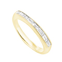 Anillo de diamantes de 18 quilates con corte baguette, de oro amarillo