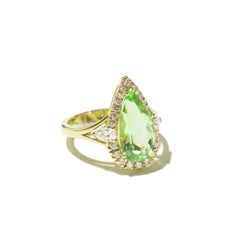 18kt apple green Paraiba tourmaline ring yellow gold