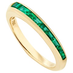 18kt yellow gold Stephen Webster emerald ring baguette-cut