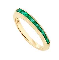 18kt yellow gold Stephen Webster emerald ring baguette-cut