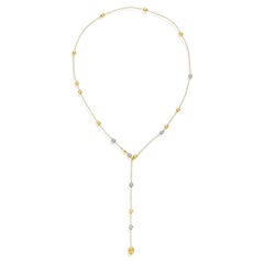 18-Karat-Y-Halskette „Nanis Soffio“ aus Gelbgold und Diamanten