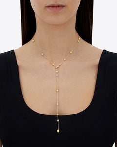 18-Karat-Y-Halskette „Nanis Soffio“ aus Gelbgold und Diamanten