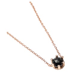 Collana in oro rosa 18 carati con diamanti neri a taglio rosa