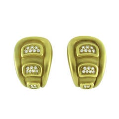 Kieselstein-Cord Diamond Gold “Windows” Earrings