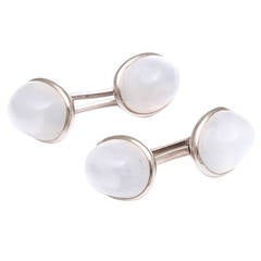 1930s Cabochon Moonstone Double Cufflinks