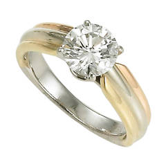 Cartier Solitaire Diamond Tricolor Gold RIng