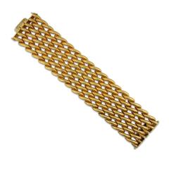 Buccellati Wide Textured Gold Bracelet 
