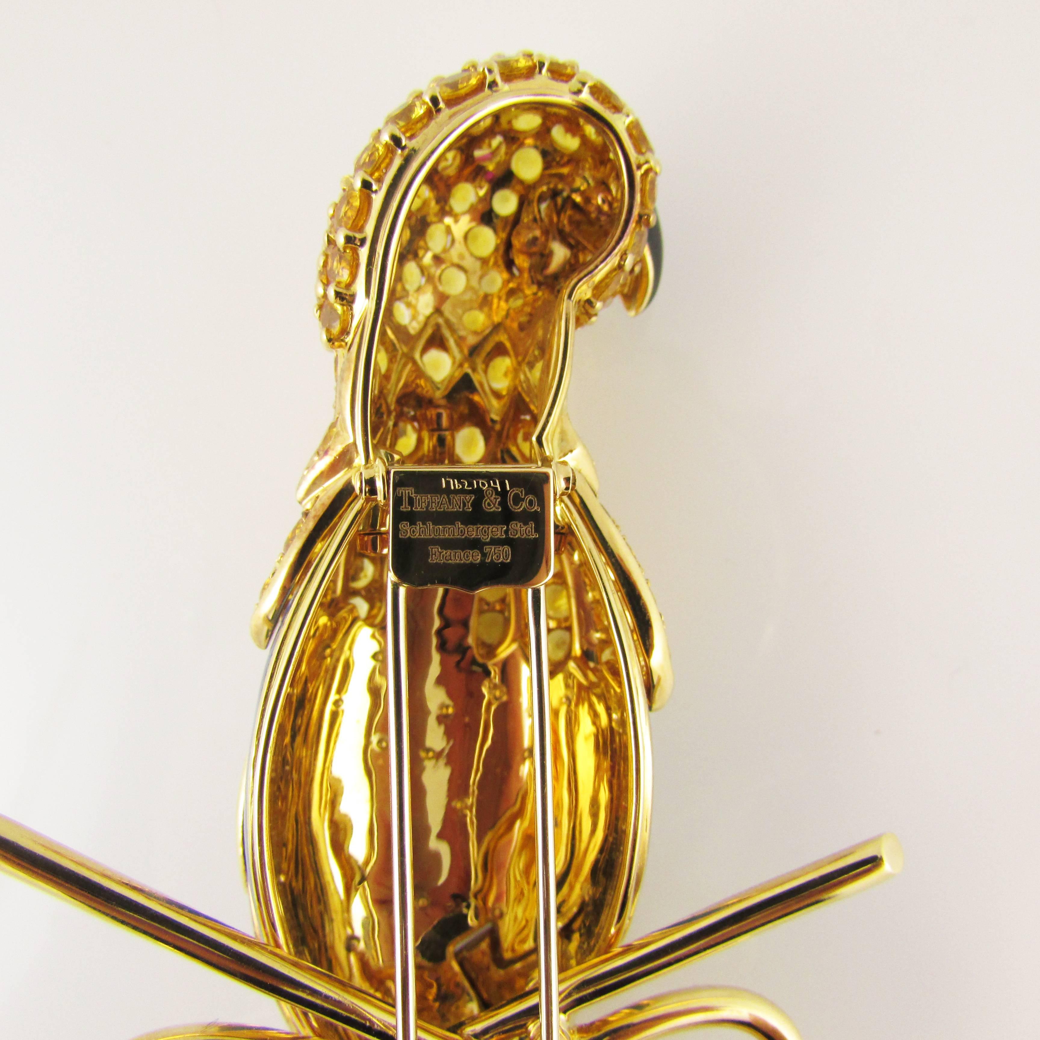'Sabre' Parrot Brooch by Jean Schlumberger for Tiffany & Co. In New Condition In San Francisco, CA