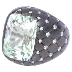 Bague en or avec diamant et chrysobéryl de 16,9 carats, 1990