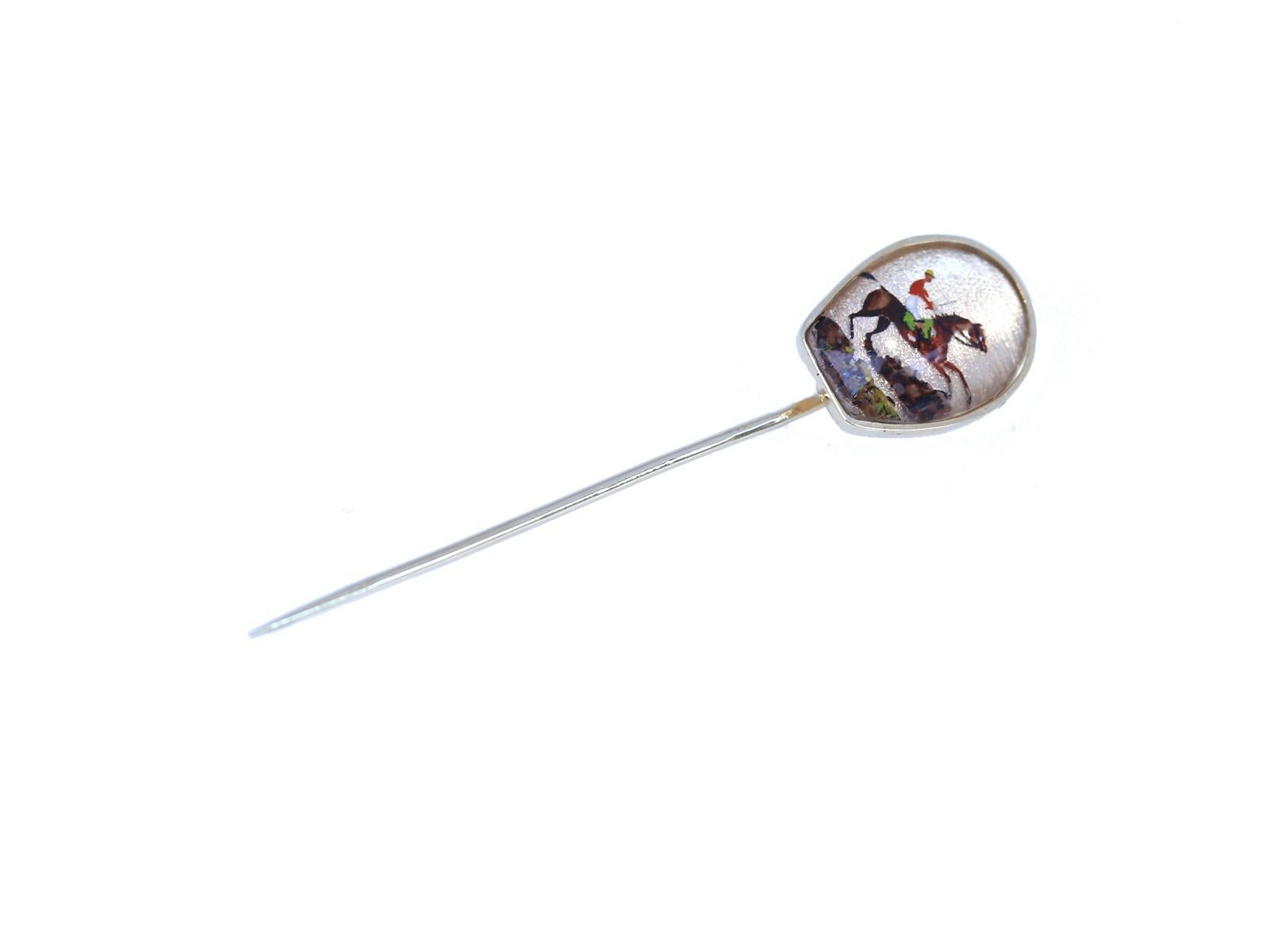Broche de oro de 14 quilates con caballo de polo de Essex, 1900 en venta 3