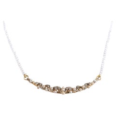 Crescent Pendant Pearls Old-Mine Diamonds Rock Crystal, 1930