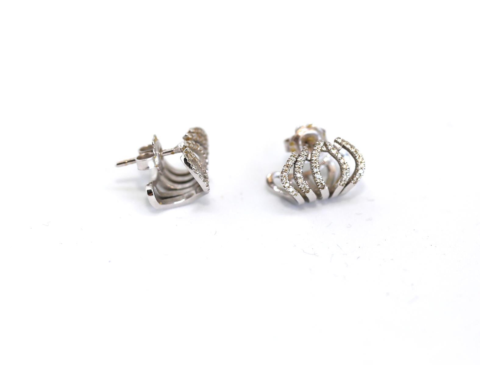 Cuff On Ear Earrings 1.5 Carats Diamonds White Gold, 2010 For Sale 3