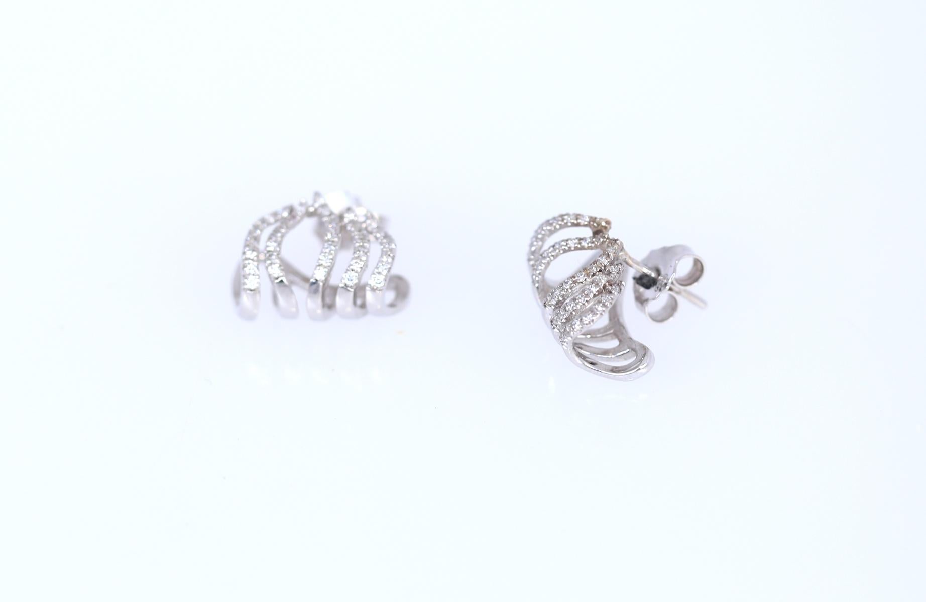 Cuff On Ear Earrings 1.5 Carats Diamonds White Gold, 2010 For Sale 4