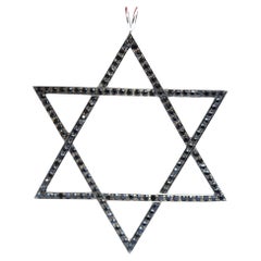 Magen David 18 K White Gold Onyx Massive Pendant, 2000