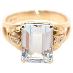 Anello con diamanti e acquamarina, 1980