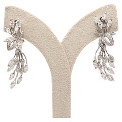 Edle Clip-Ohrringe aus 14-karätigem Weißgold mit Diamanten, 1970