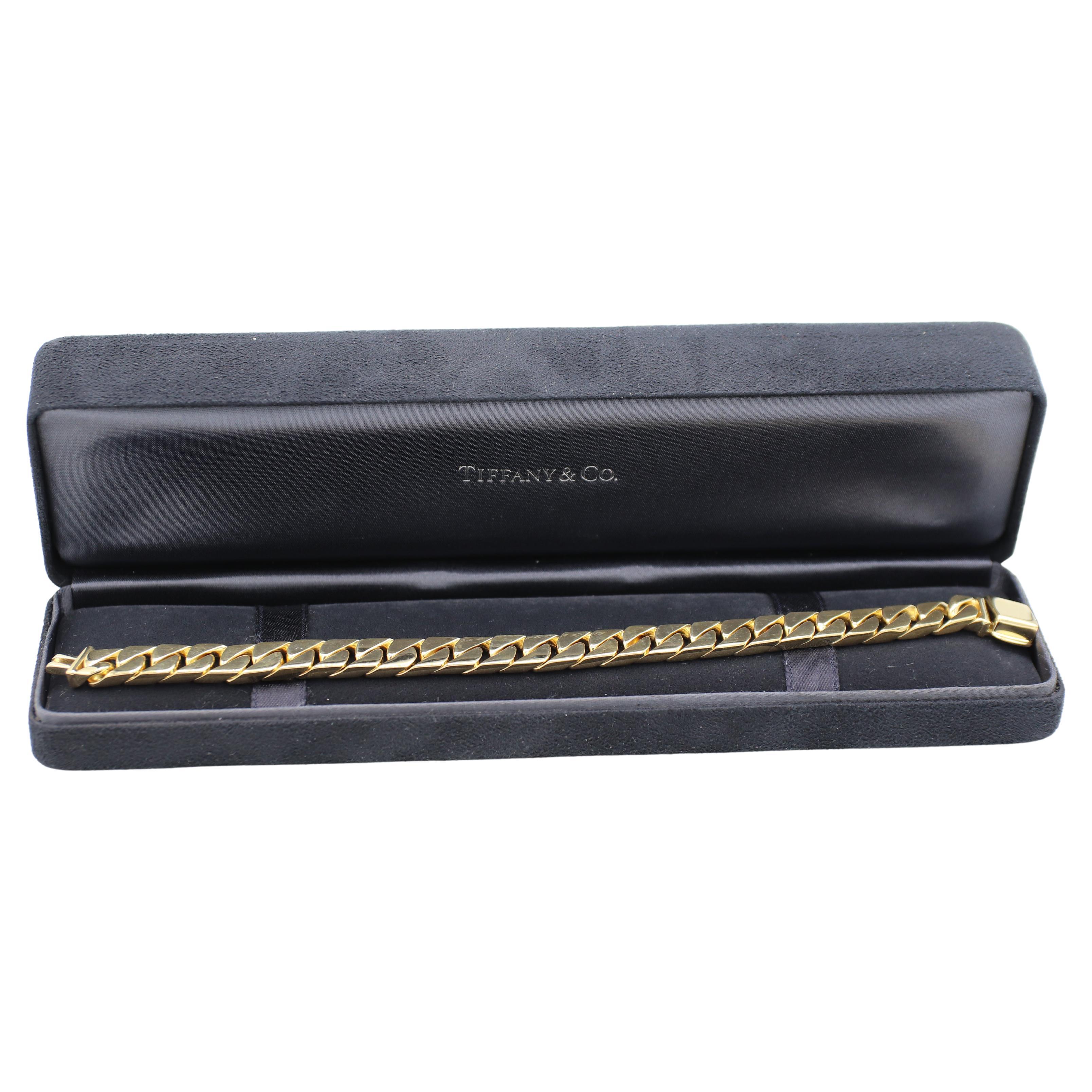 Tiffany & Co. 18 Karat Yellow Gold XL Curb Link Solid Chain Bracelet