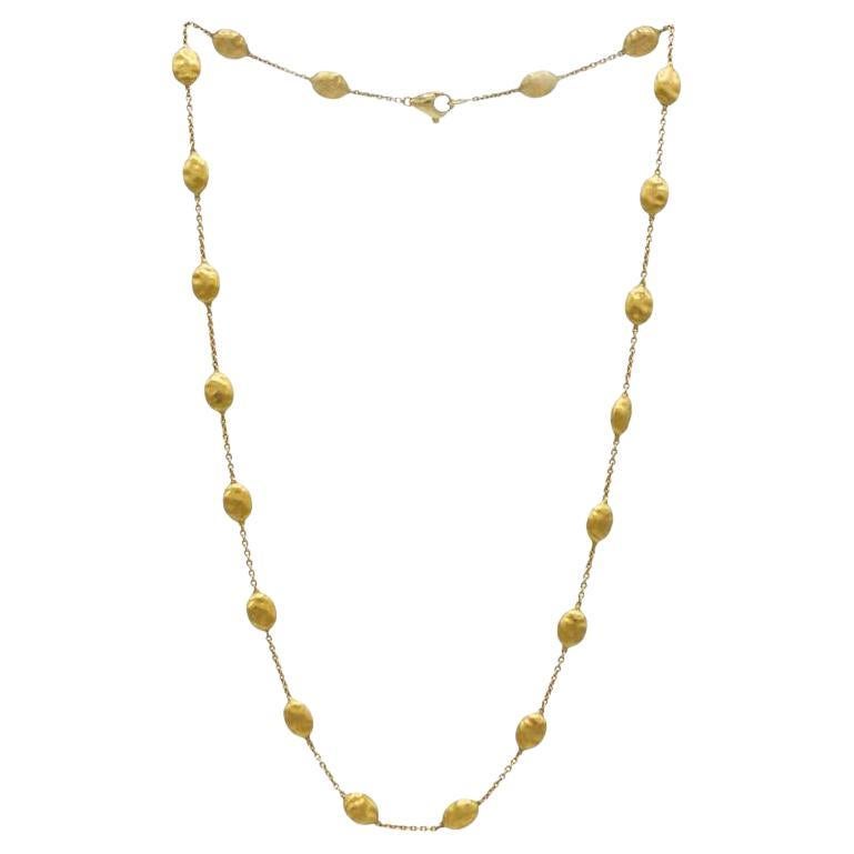 Marco Bicego 18K Gelbgold Siviglia Satin Oval Station Link Kette Halskette