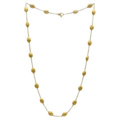Marco Bicego 18K Gelbgold Siviglia Satin Oval Station Link Kette Halskette
